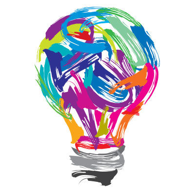 Colorful creative lightbulb.